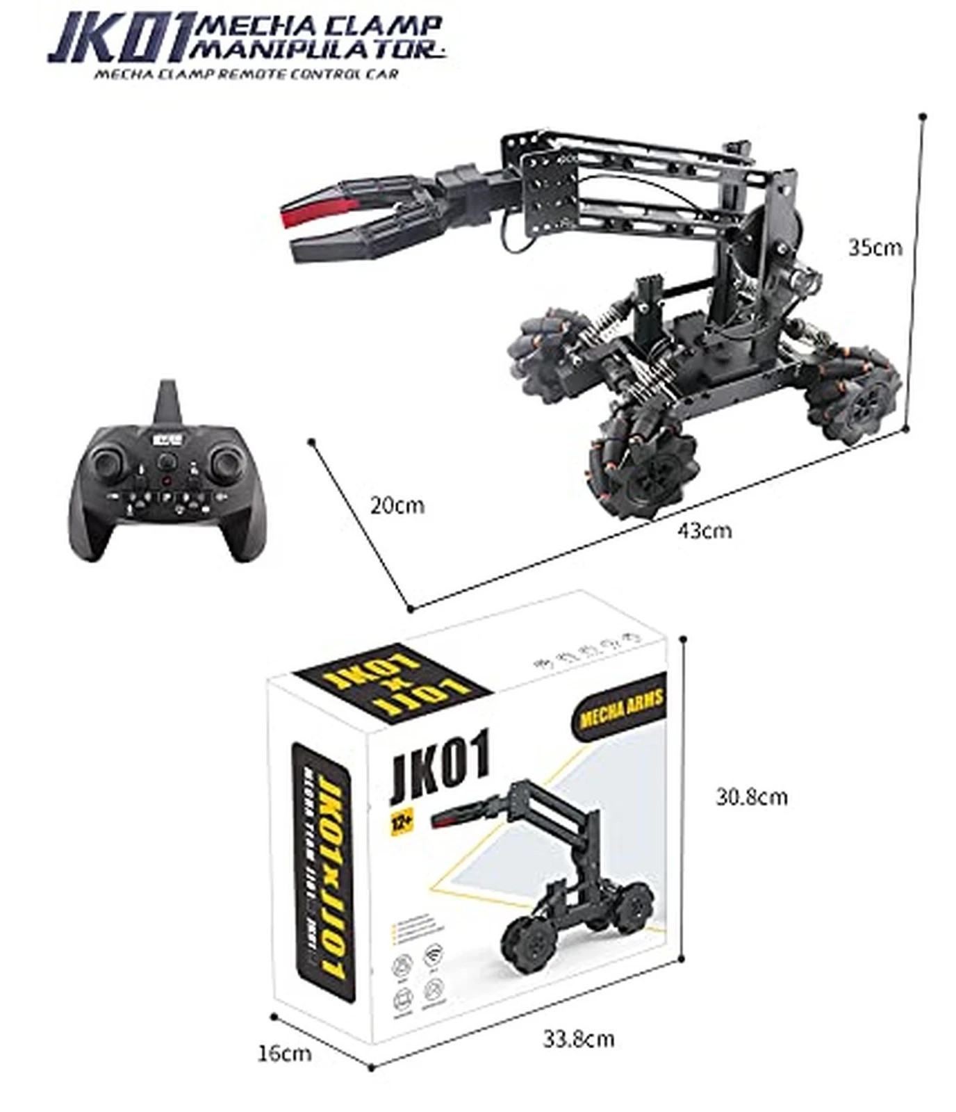 Smart Robot Arm Kit,2-in-1 Science Kits with 4-DOF Robotic Car,Elect…