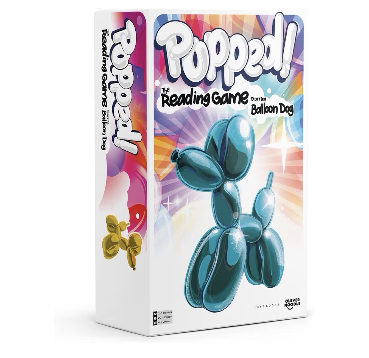 Clever Noodle Popped! The Reading Game Balloon Dog Cards Ages 4-9 Alphabet