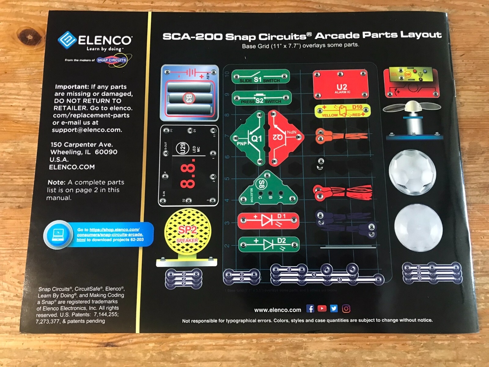 Snap Circuits Elenco Arcade Manual Replacement Booklet Instructions Book