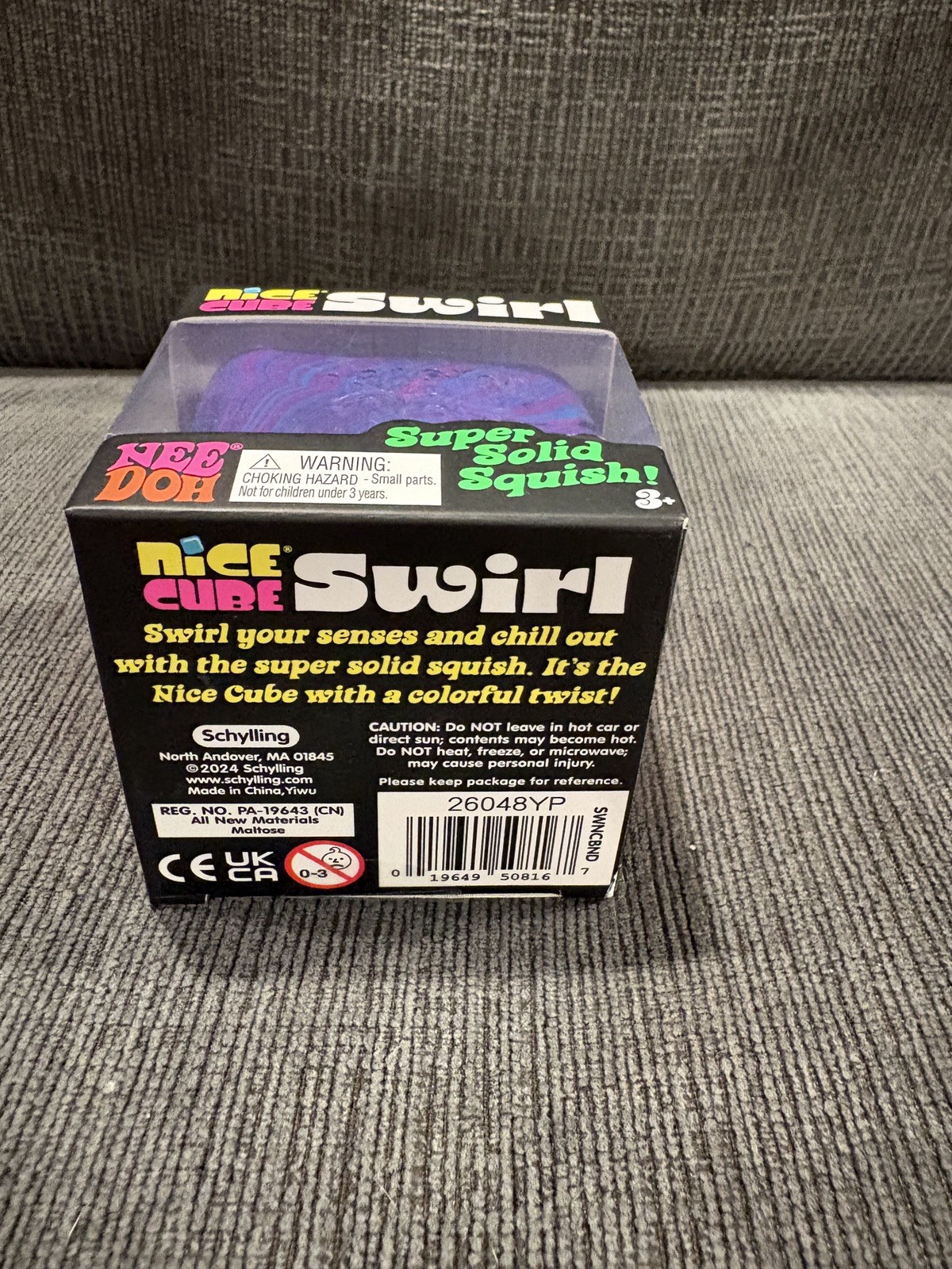 Authentic NIB NeeDoh Nee Doh Nice Cube Swirl Squeeze Purple Pink Blue Schylling