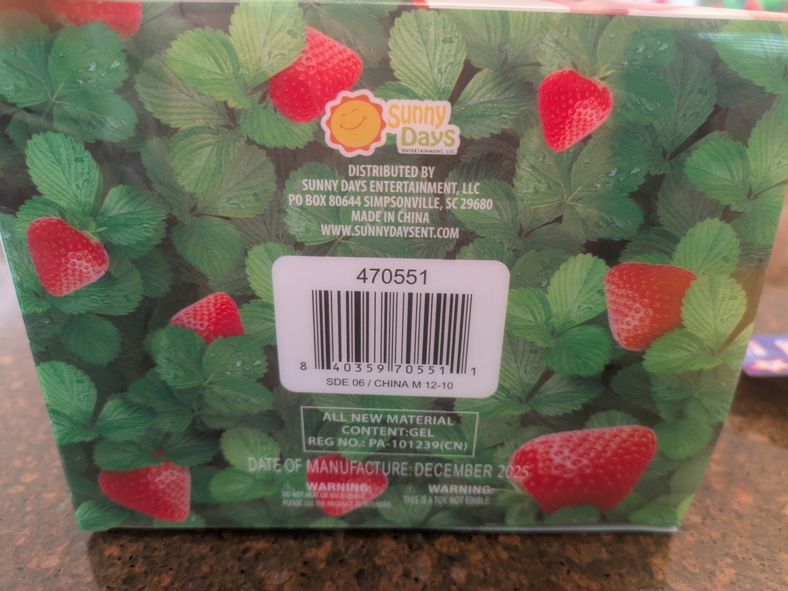 Sunny Days Jumbo Squeezy Strawberry Squishy Toy Stress Relief Sensory Fun