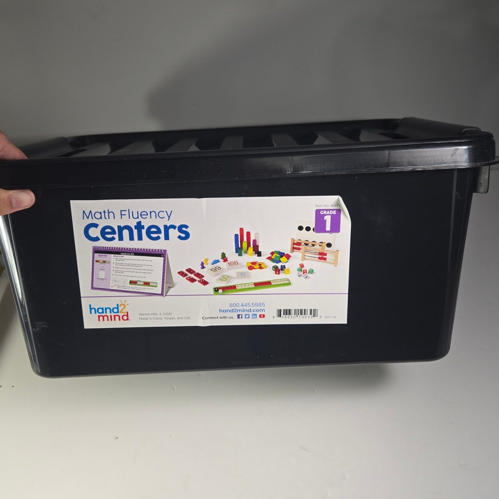 Hand2Mind Math Fluency Centers Grade 1 Educational Kit with Storage Bin