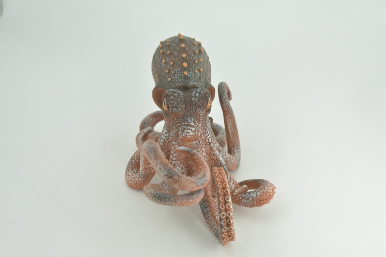 Octopus Toy, Hand Painted, Rubber Realistic Toy, Model, 8 Inches CH1000BB219