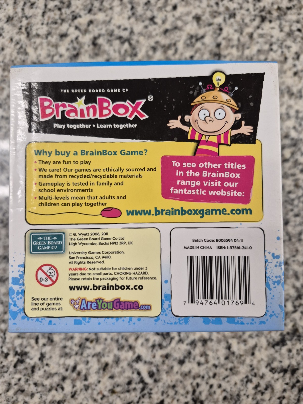 University Games BrainBox Trivia Game THE WORLD Edition, New, Ages 8+