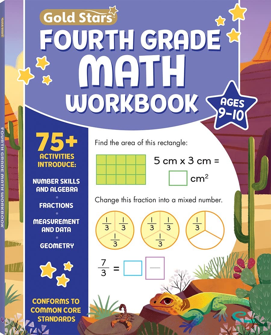Fourth Grade Math Workbook Ages 9 to 10: 75+ Activities Algebra, Geometry,…