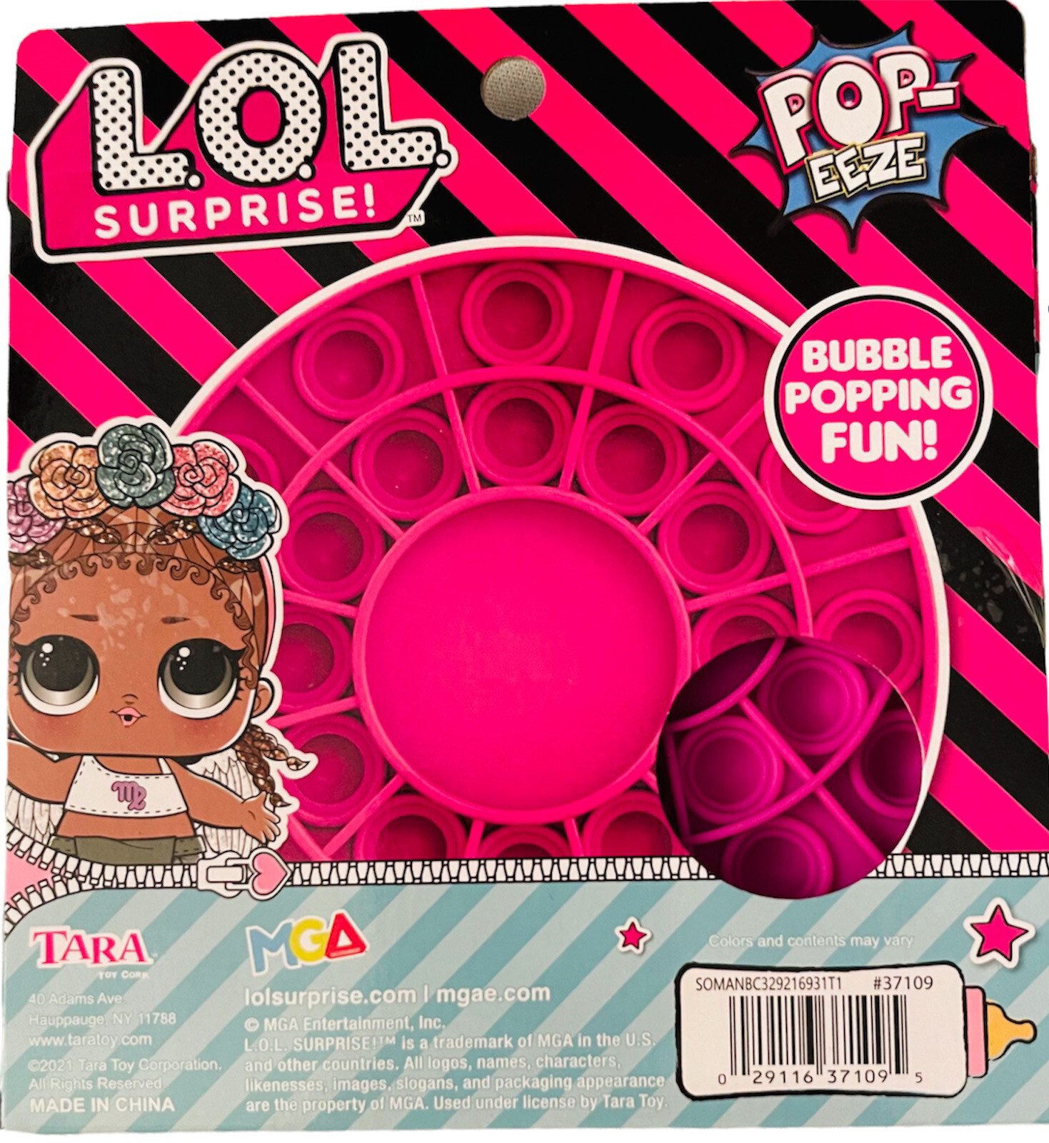 LOL SURPRISE! FIDGET POPPER HOT PINK POP-EEZE BUBBLE POPPING FUN TARA MGA AGE 3+