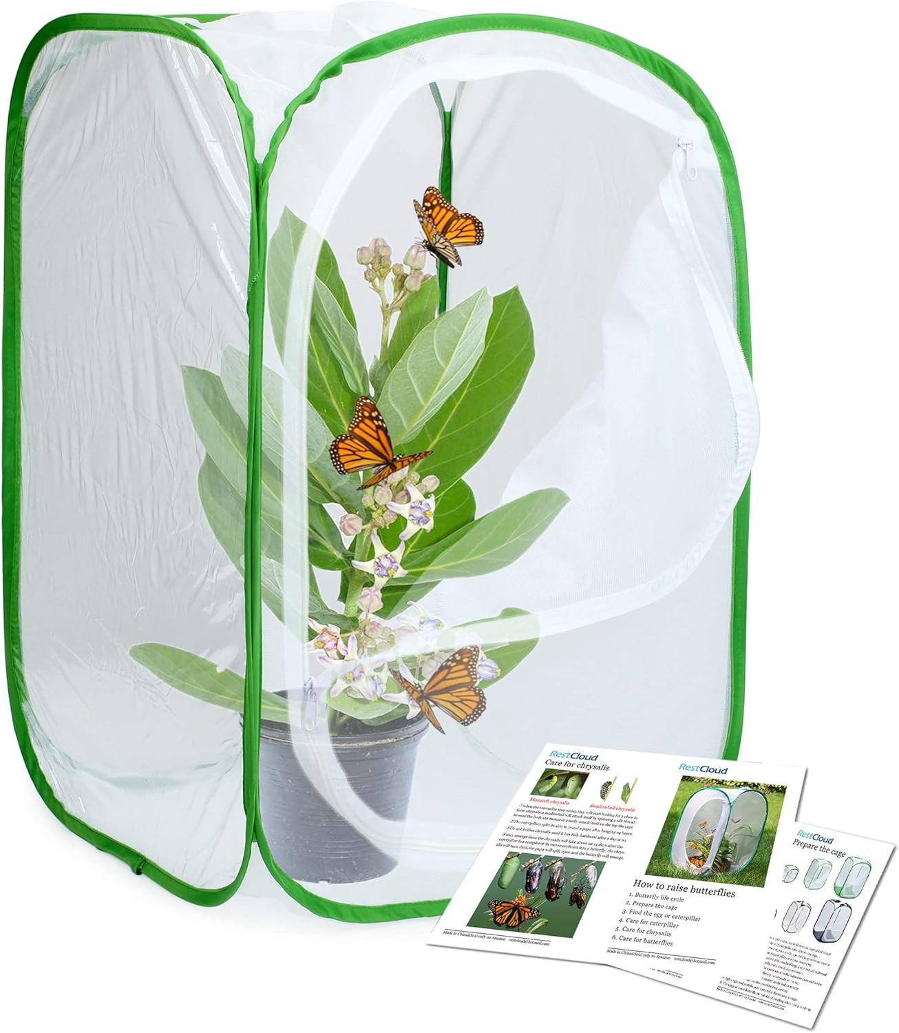 3-Pack Insect and Butterfly Habitat Cage Terrarium Pop-Up Butterfly Enclosure (3