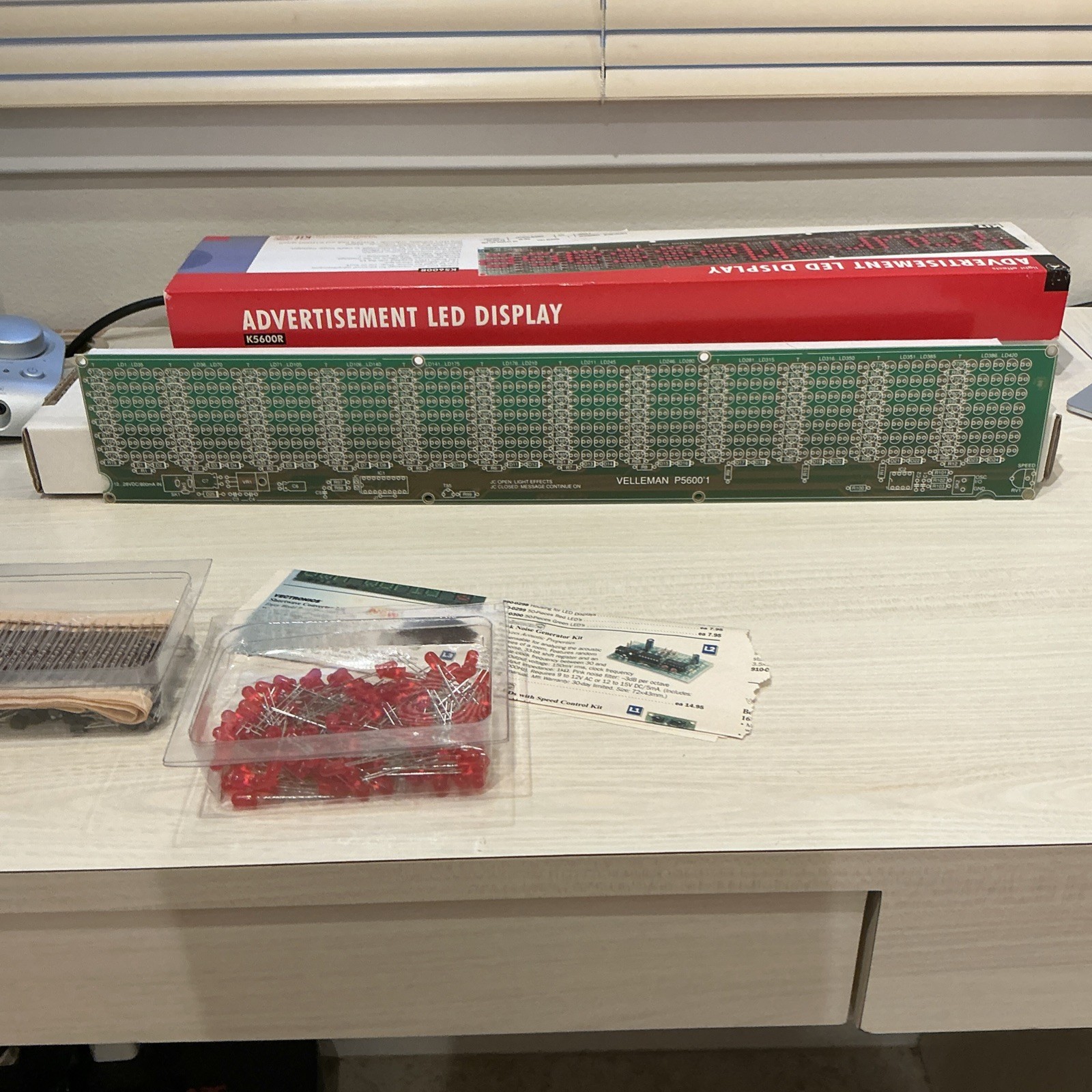 Vintage Advertisement LED Display (Red) Kit Velleman K5600 with unopened housing