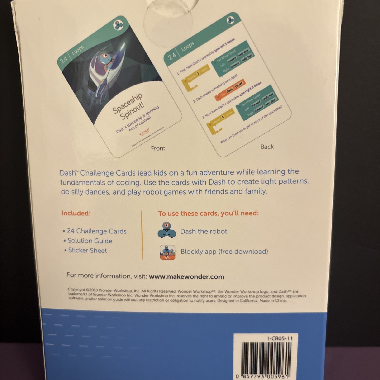 Wonder Workshop Dash Challenge Cards Set – Rare HTF Robot Accessory Dash Robot