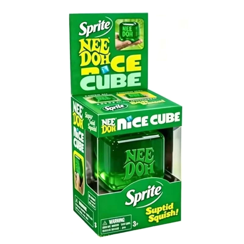 NeeDoh Nice Cube Soft Squishy Sensory Fidget Stress Relief Toy Green