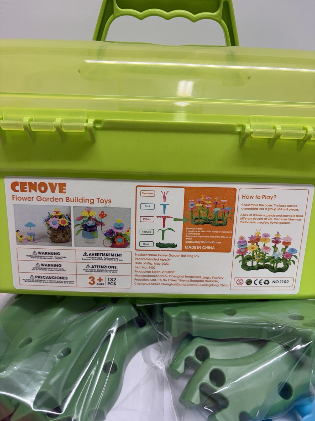 CENOVE Flower Garden Building Toy Set 115 PCS STEM Educational w/ Case