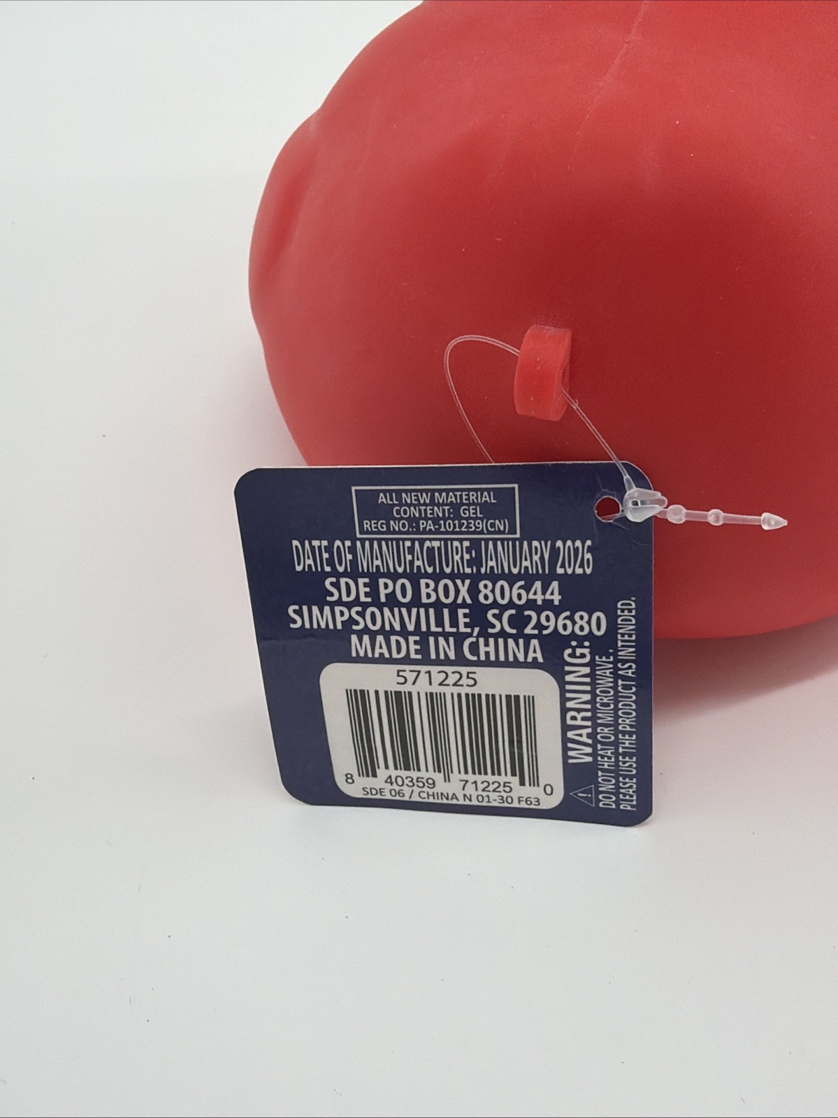 Sunny Days Jumbo Red Squishy Duck Stress Toy New Sealed