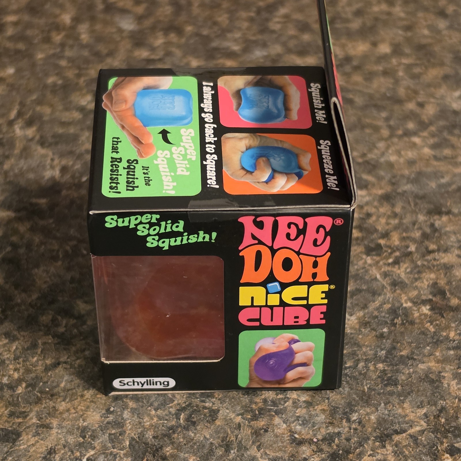 Schylling NeeDoh Nice Cube Pink Stress Ball Sensory Toy Square Shape Brand New