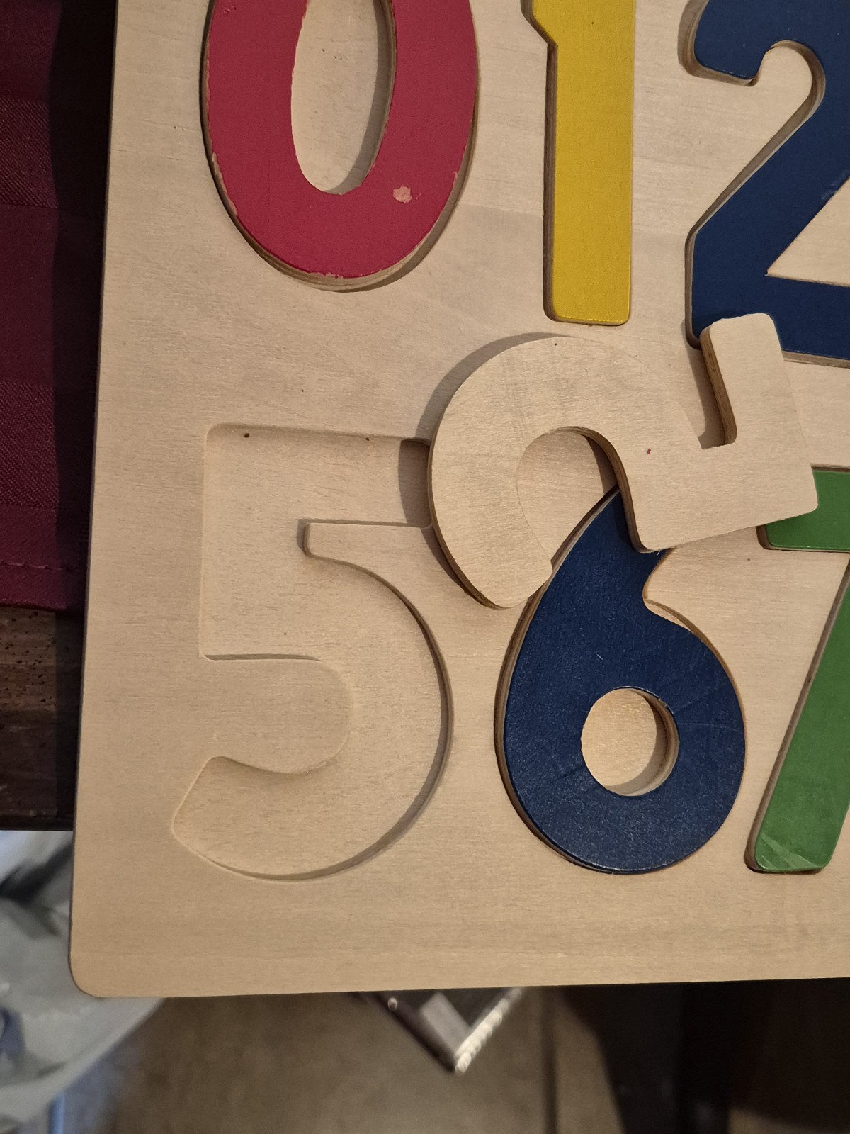 Vintage Wooden Toddler Puzzle Lot – 0-9 Numbers & Left Right Hand Foot Counting