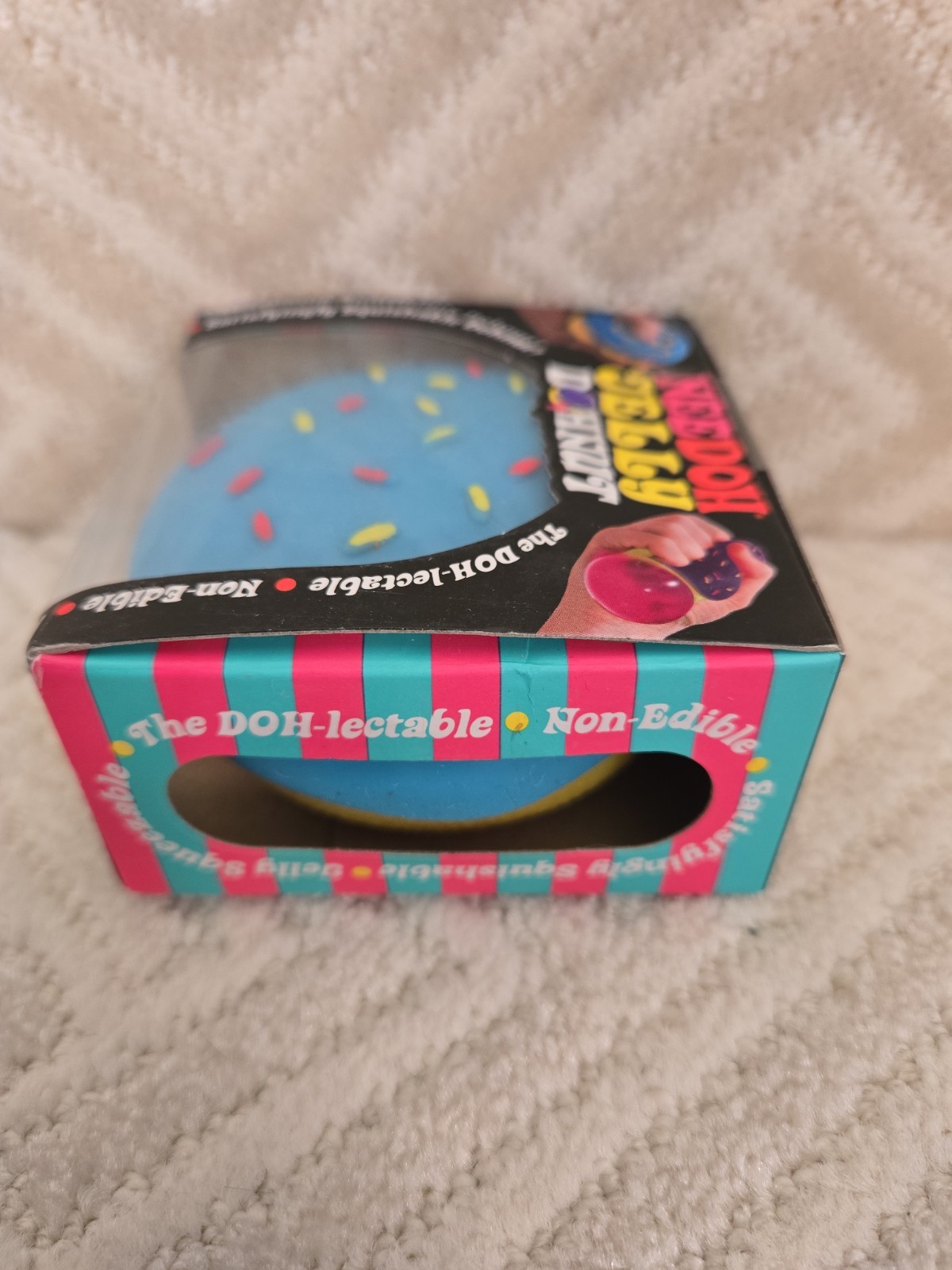 Schylling NeeDoh Jelly Dohnut / Donut, Blue, Pink Yellow Sprinkles (NIB) Rare