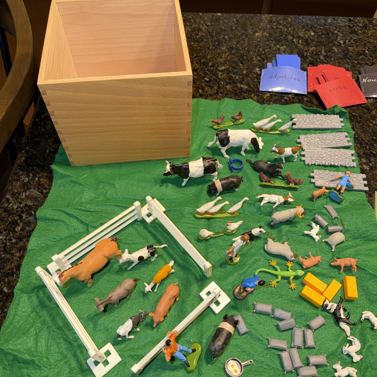 Montessori lesson: The farm 1 and 2 teach Grammar Language box homeschool