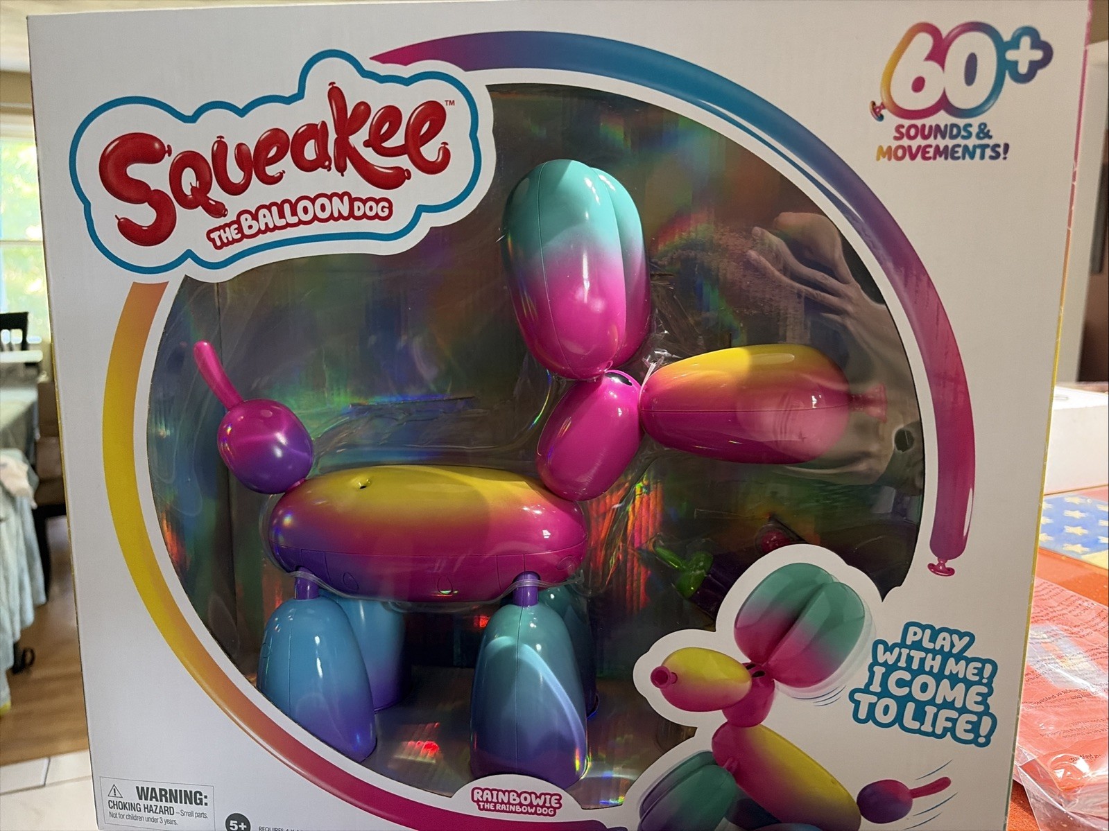 NEW Squeakee The Balloon Dog 11″ Interactive Rainbow Toy Rainbowie Pet