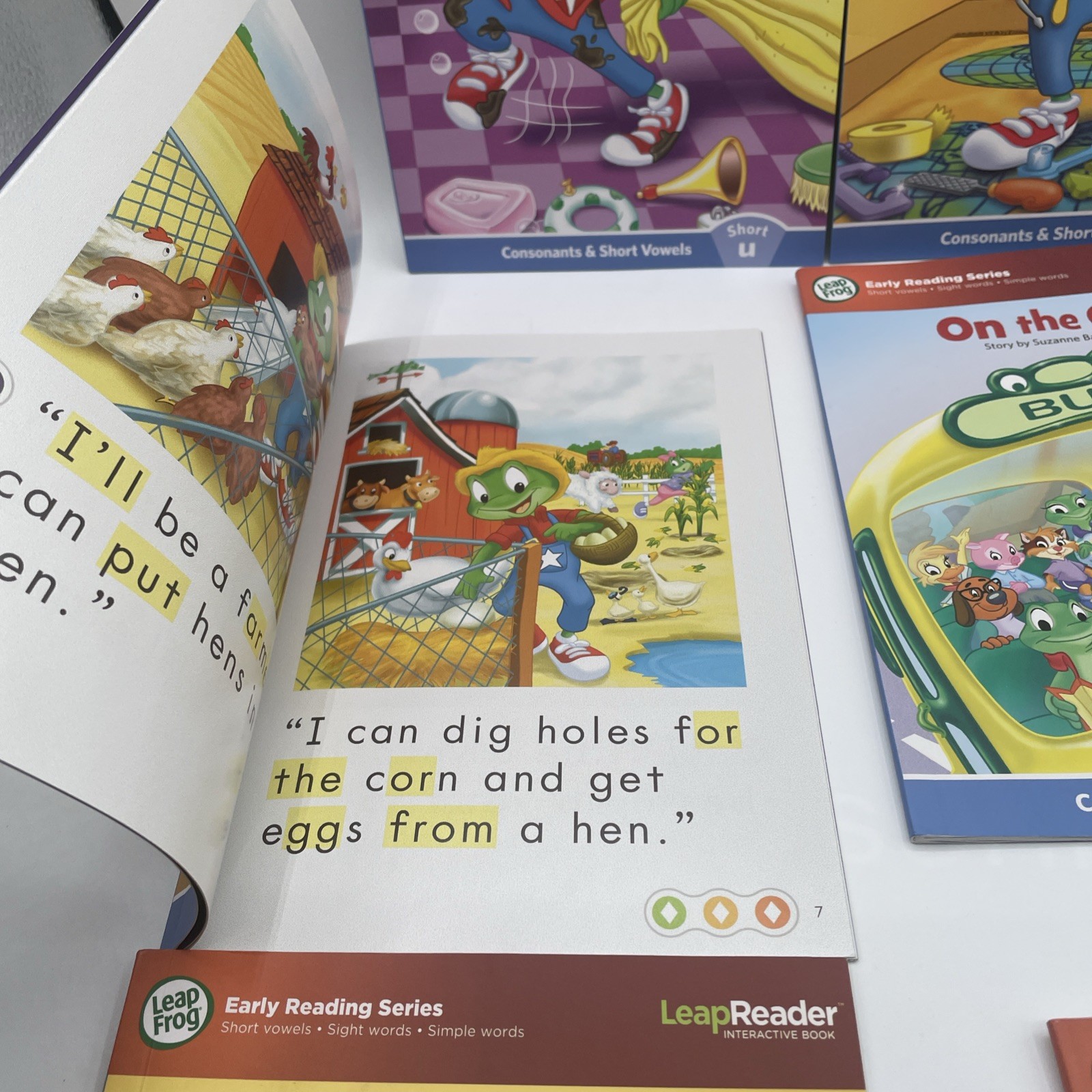 Leap Frog Learn With Leap 10 DVD Set With 6 Books Leaped Reader Pen w USB READ