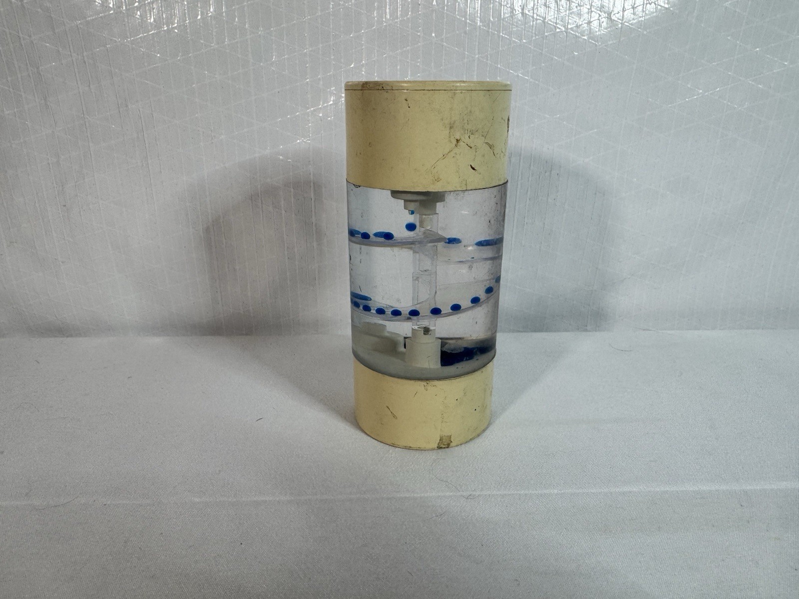 RARE VTG 80s Lyon Company White/Blue Spiral Liquid Motion Timer Desk Toy
