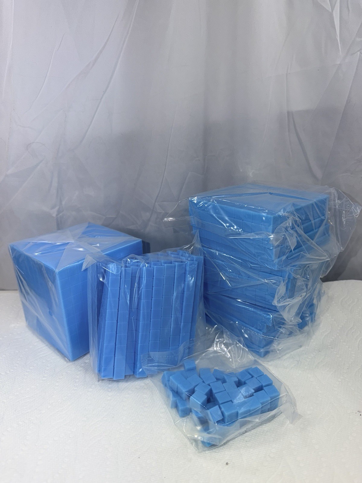 Math Base 10 Counting Blocks Homeschooling Plastic Ones Tens Hundreds