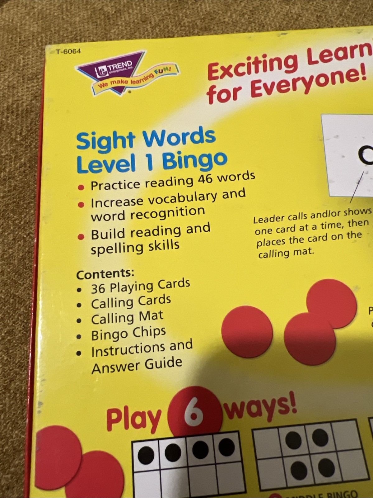 Vocabulary Spelling Bingo Sight Words Level 1 Game Exciting Way to Learn Free🎁