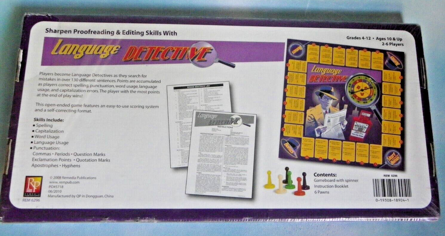 Language Detective A Game Of Proofreading & Editing English Skills Grades 4-12