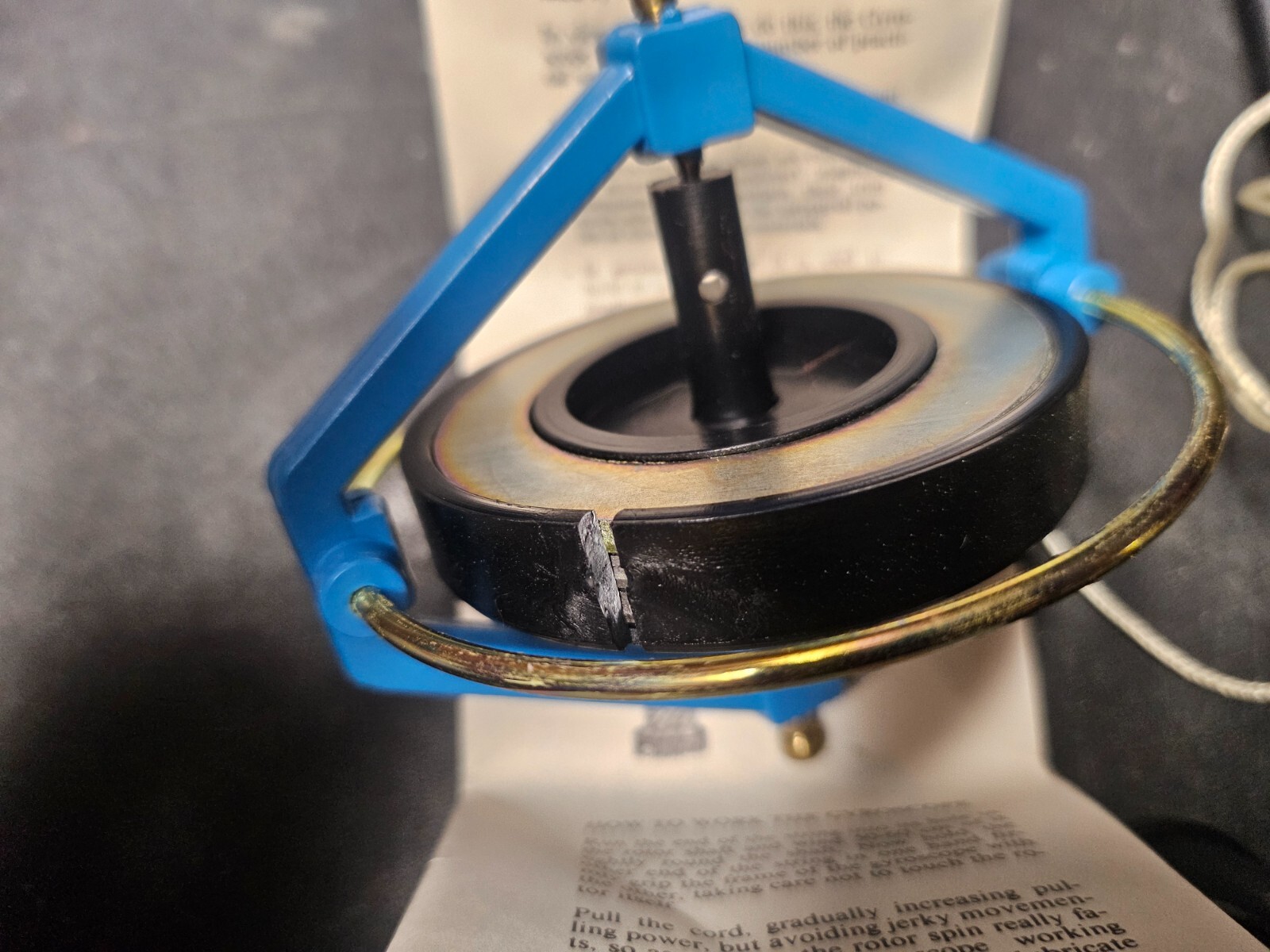 Vintage Blue Navir 6010 Space Wonder GYROSCOPE with Box & Stand Made in Italy