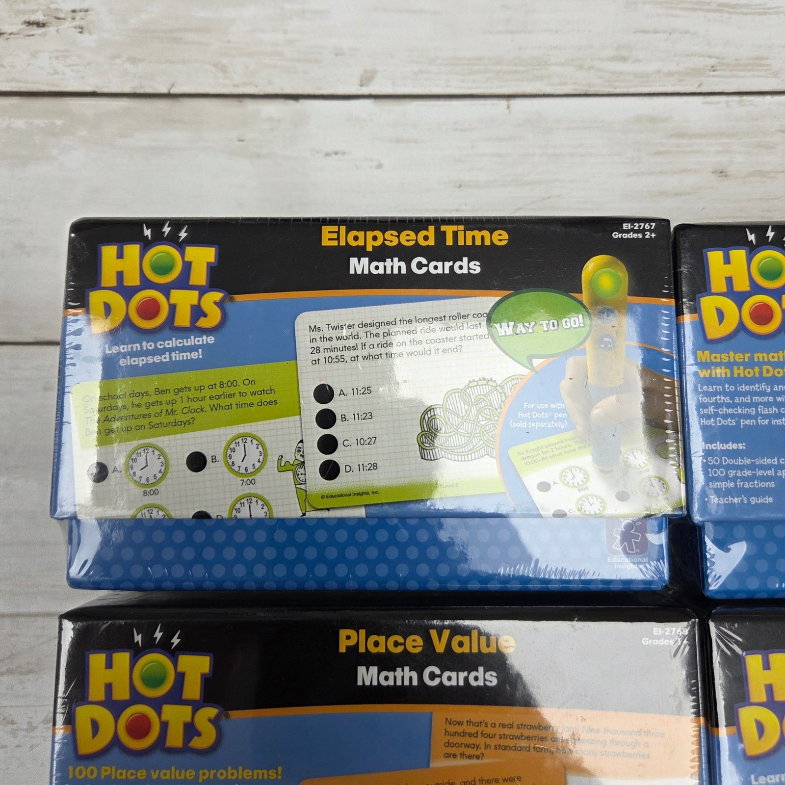 Educational Insights Hot Dots Math Flash Cards Kids 4-Pack Bundle New