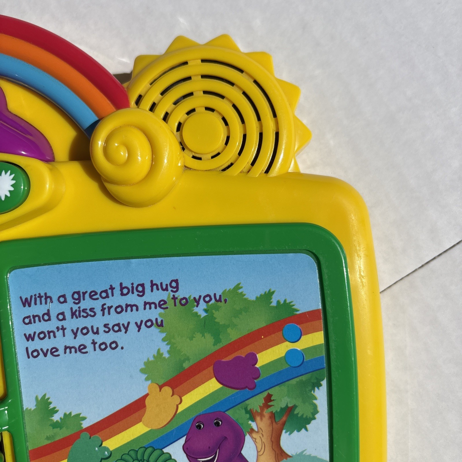 Vintage 2001 Mattel Barney Musical Nursery Rhymes Piano Book VIDEO Working Toy