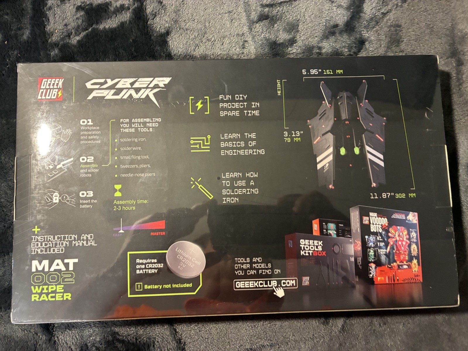 Geeek Club Cyber Punk Electronic 3D Puzzle ~ MAT002 Wipe Racer ~ NIP STEM Sealed