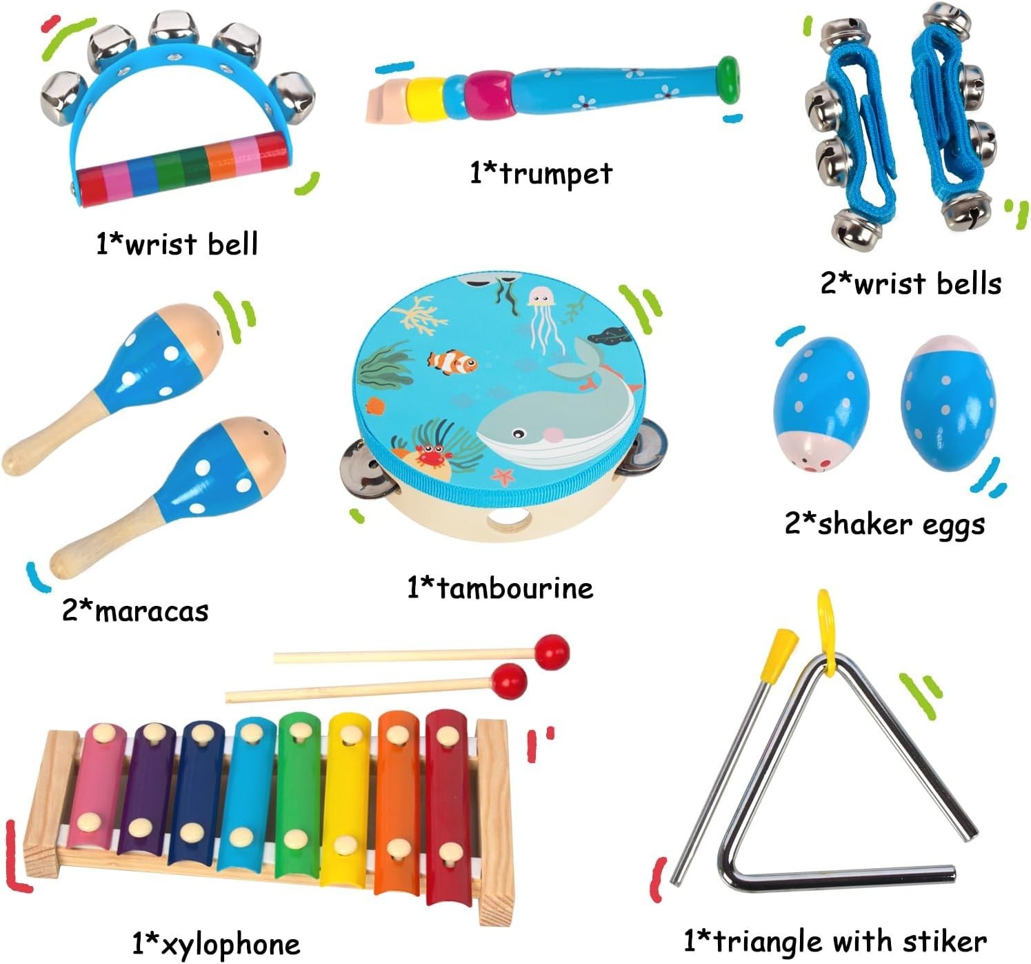 Montessori Wooden Percussion Instruments Set for Toddlers – Educational Fun!