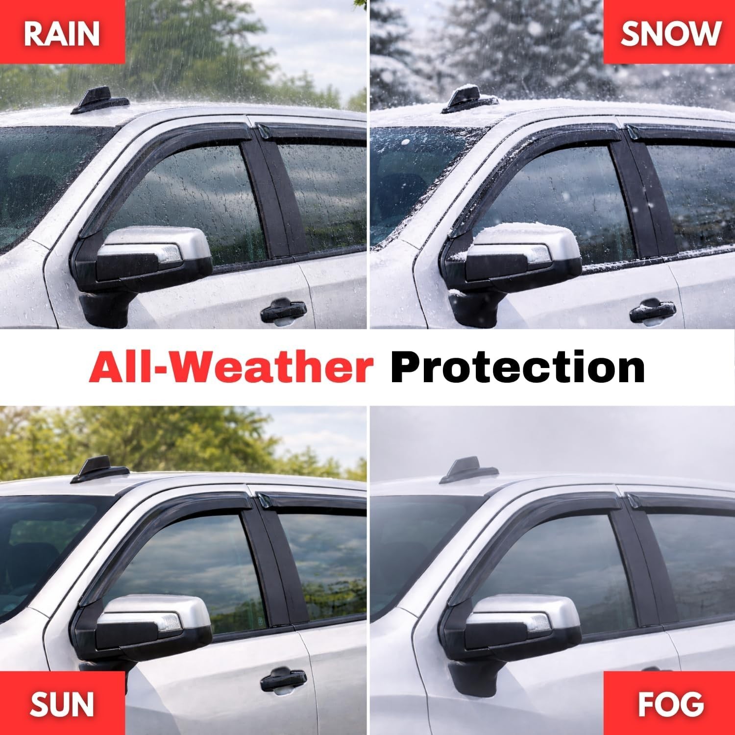 Rain Guards Fit for 2017-2024 Mitsubishi Mirage G4 Sedan, Out-Channel Window Vis