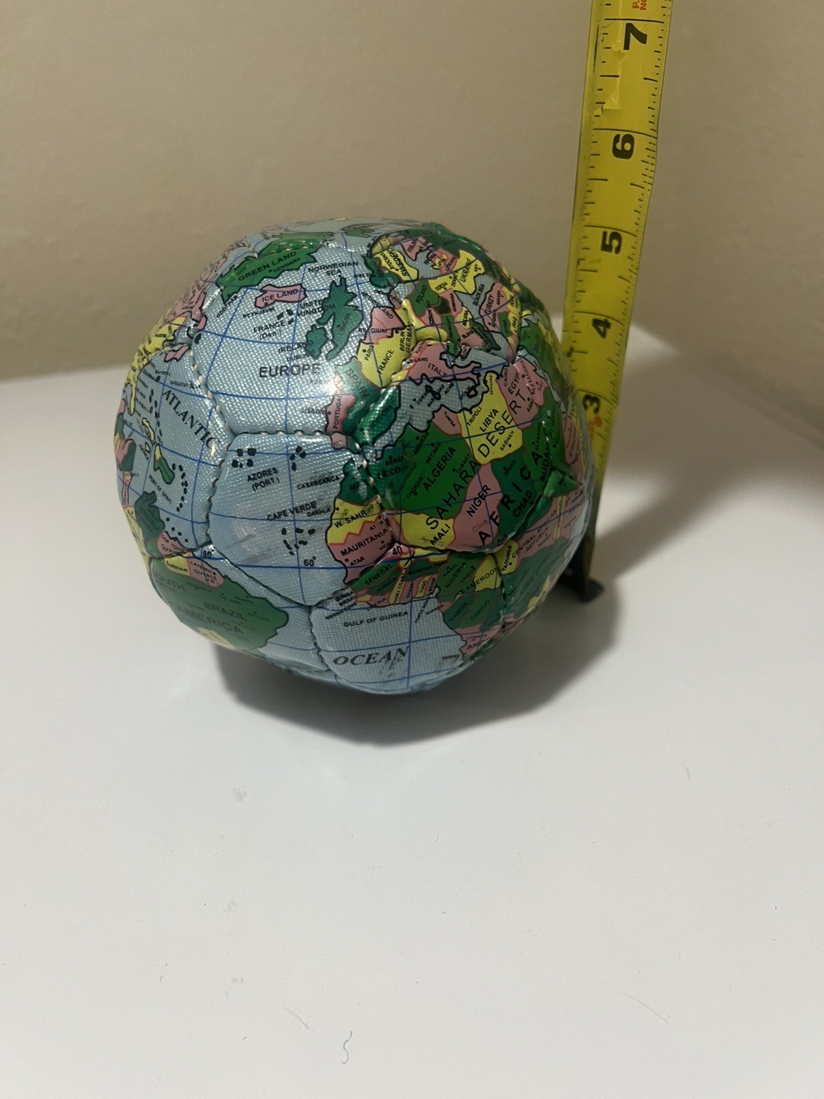 Orono Hand Sewn Earth Ball Size 1 Soccer Ball With World Map 90’s