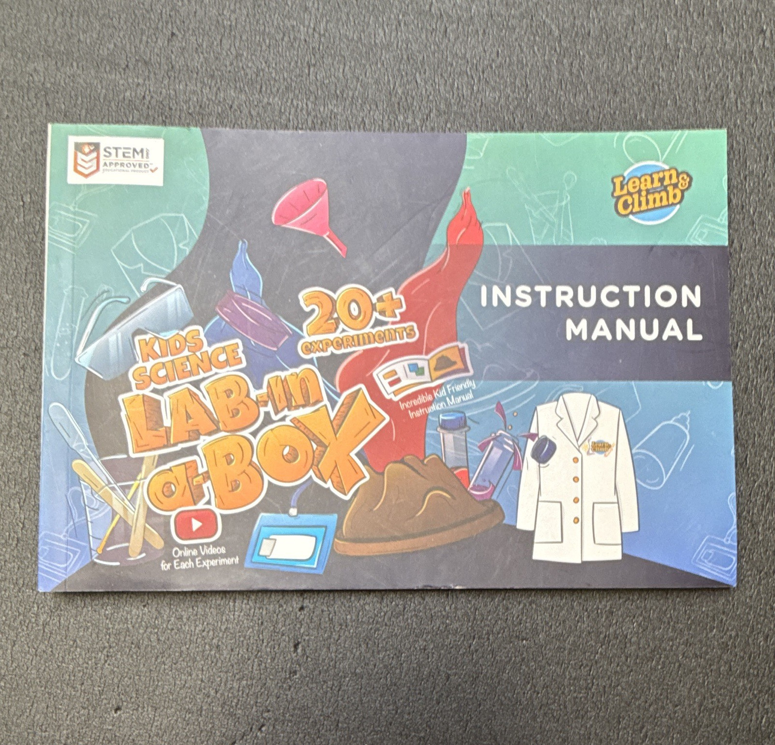 Learn & Climb Kids Science Lab-in-a-Box Instruction Manual 20+ Experiments 2021