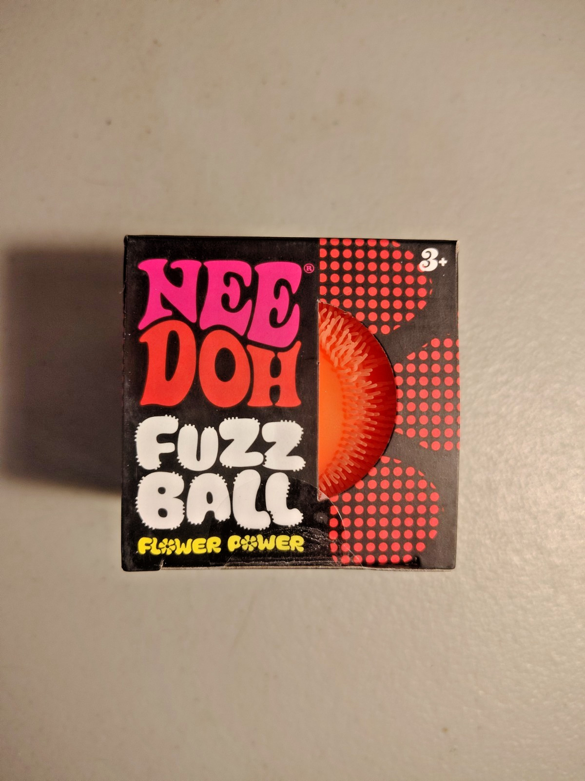 ORANGE Needoh FUZZ BALL Flower Power Nee Doh Squish Stress Ball NEE-DOH Fuzzball