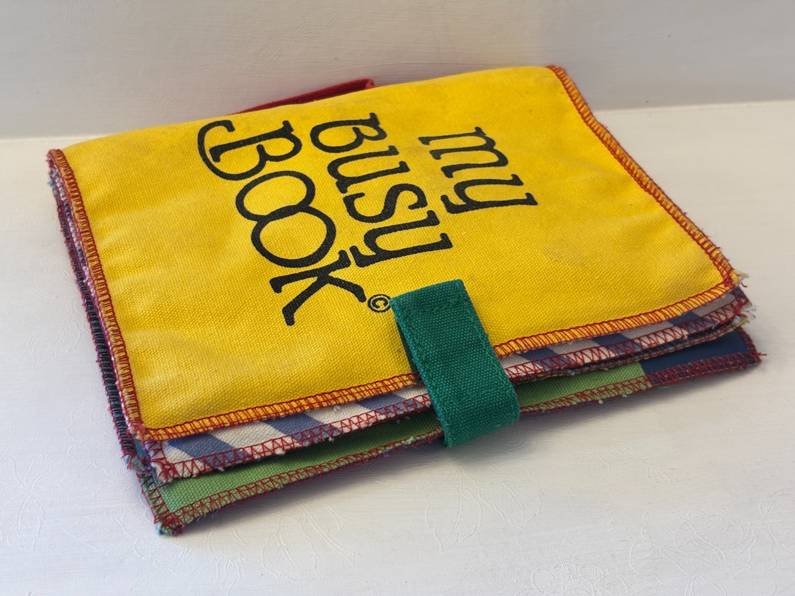My Busy Book Cloth Interactive 1990 Early Motor Skill Learn Lillian Vernon Vtg