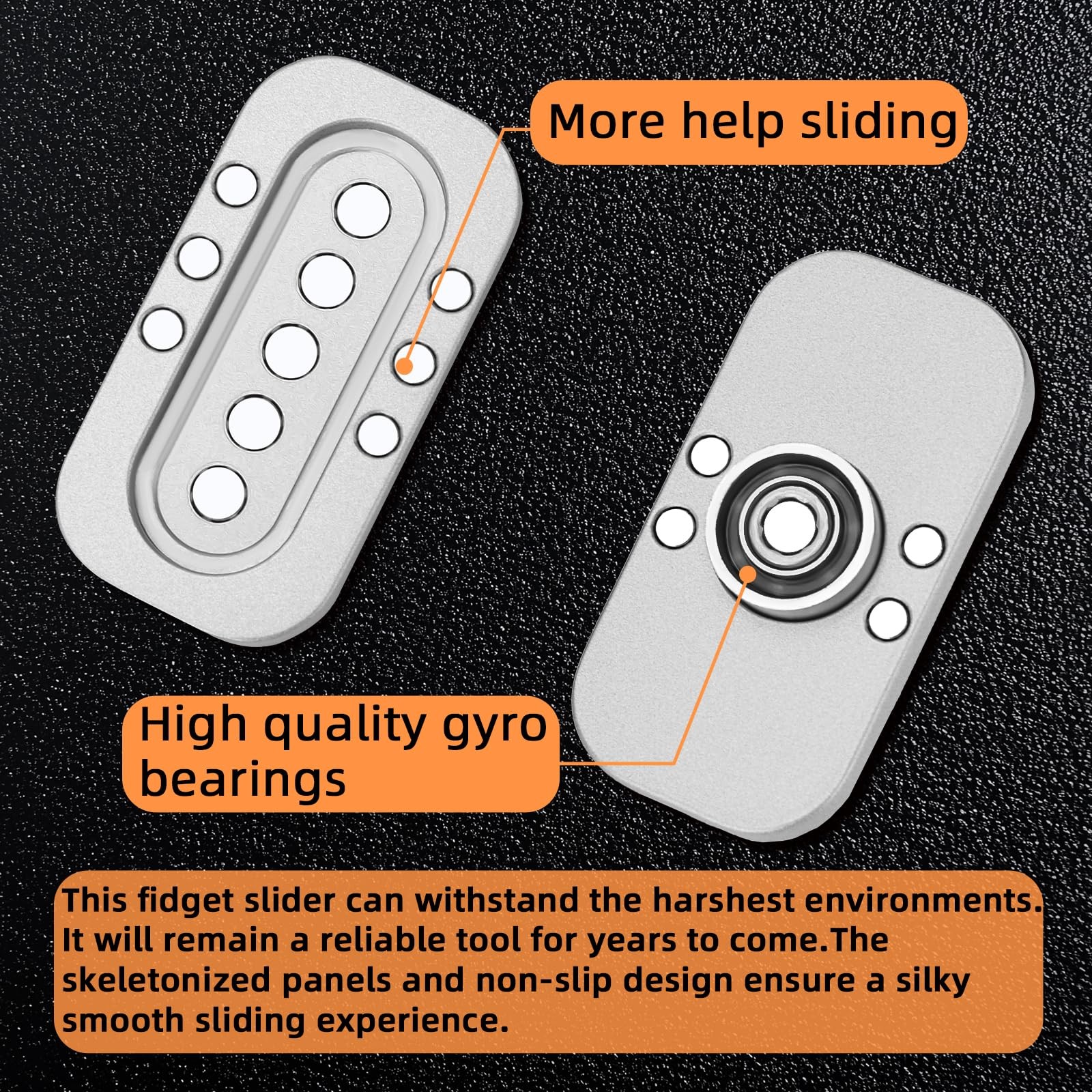 Magnetic Fidget Toys Adults, Slider for Super-Stable Rotation, Silver