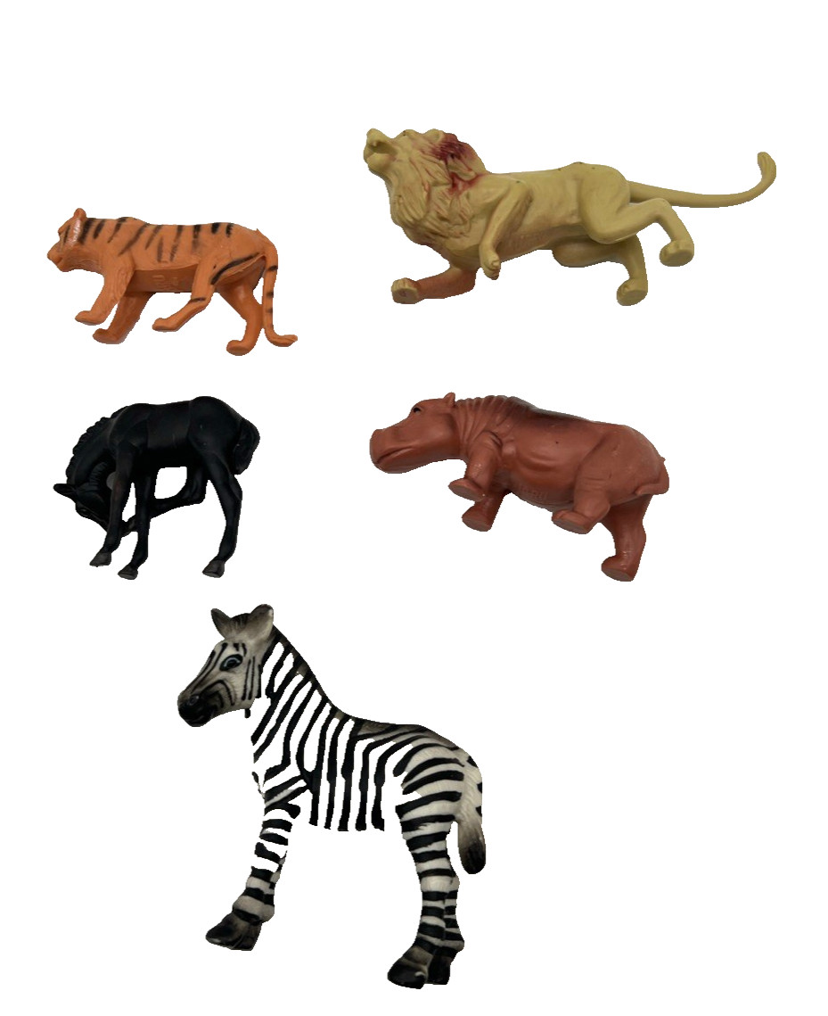 Hard Plastic Zoo Wild Farm Animals Mixed Lot 12 Schleich-Safari-Jaru Loose
