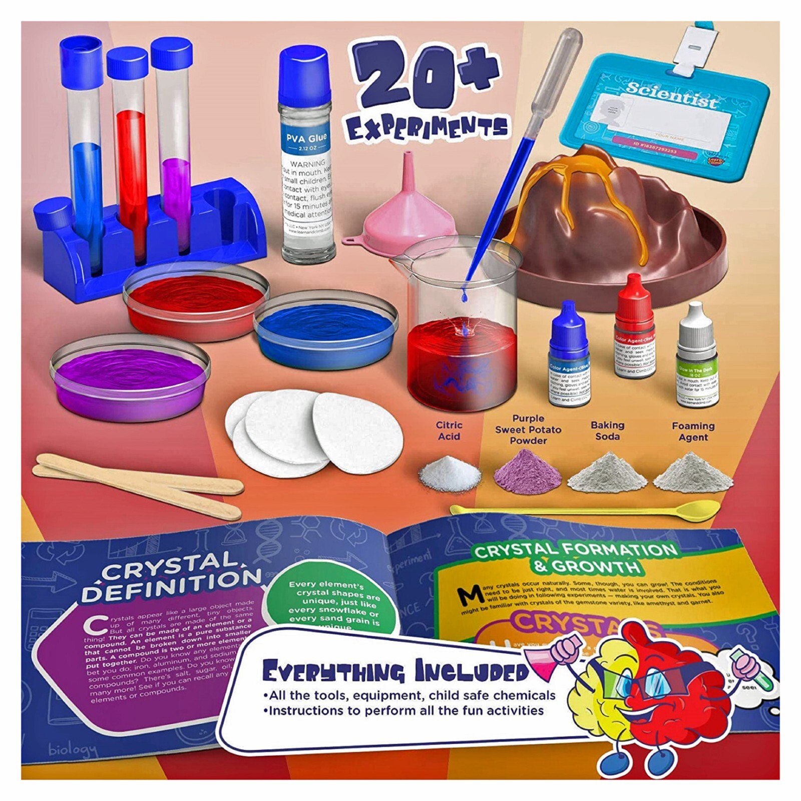 Brainy Beaker Science Kit for Kids 21 Experiments Science Kit Gift Set Age 6-8