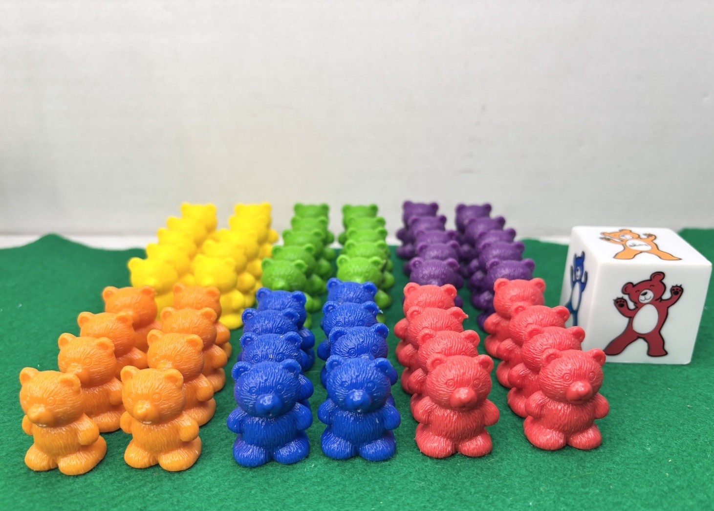 Educational Counting/Colors TEDDY BEAR Plastic, 55 Pieces…Primary colors!!