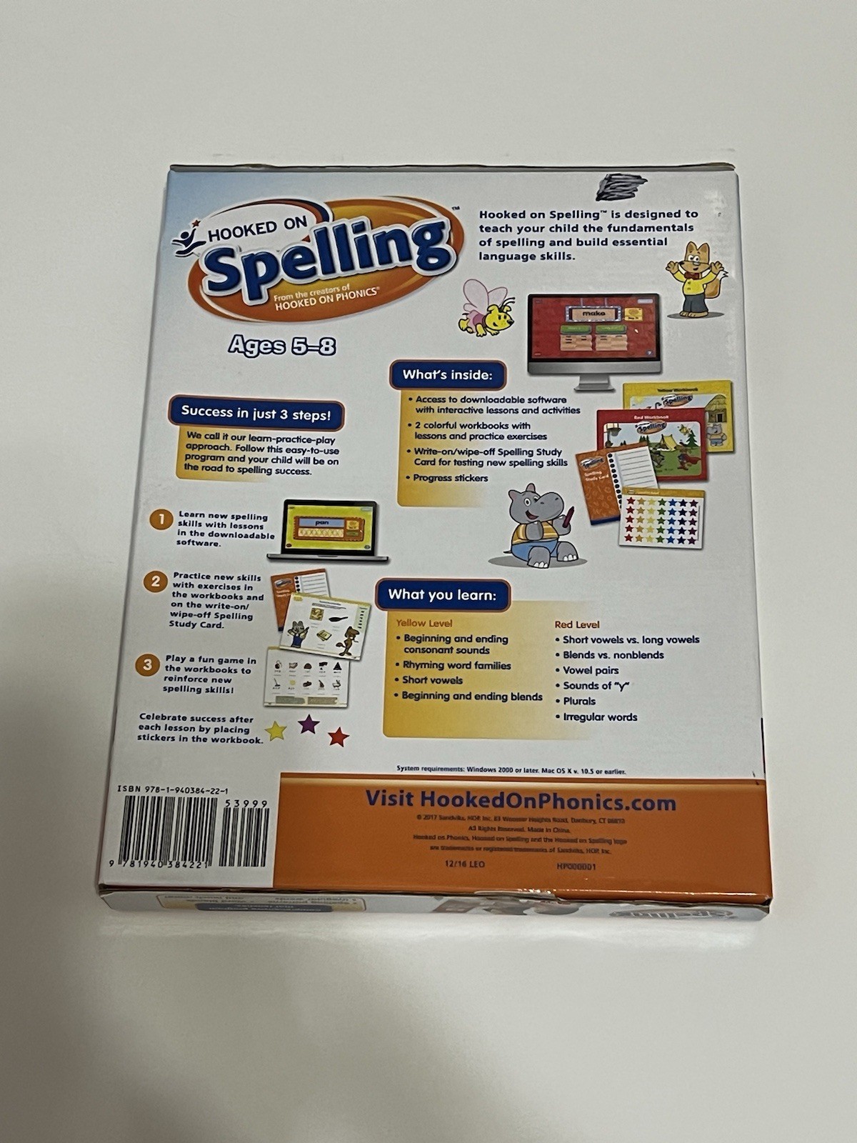 Hooked On Spelling Homeschool Learning Tool For Ages 5-8