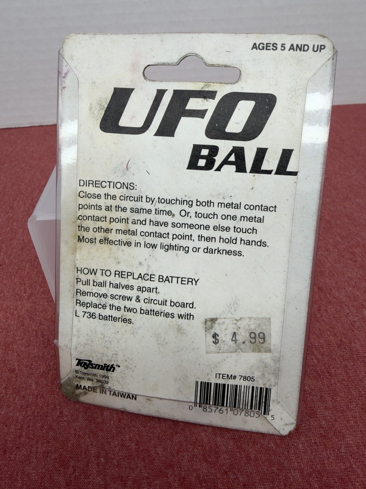 vintage 1998 Toy UFO Ball lights up with sound New Sealed Toysmith