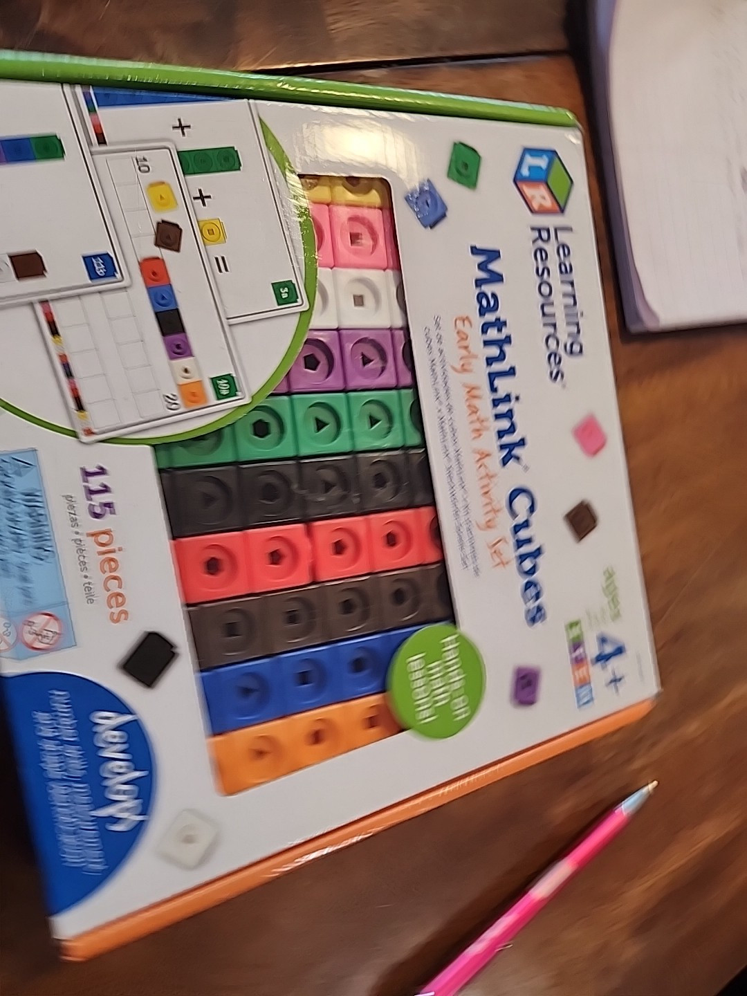Learning Resources MathLink Cubes 115 pcs STEM Math Activity Set Counting 4+