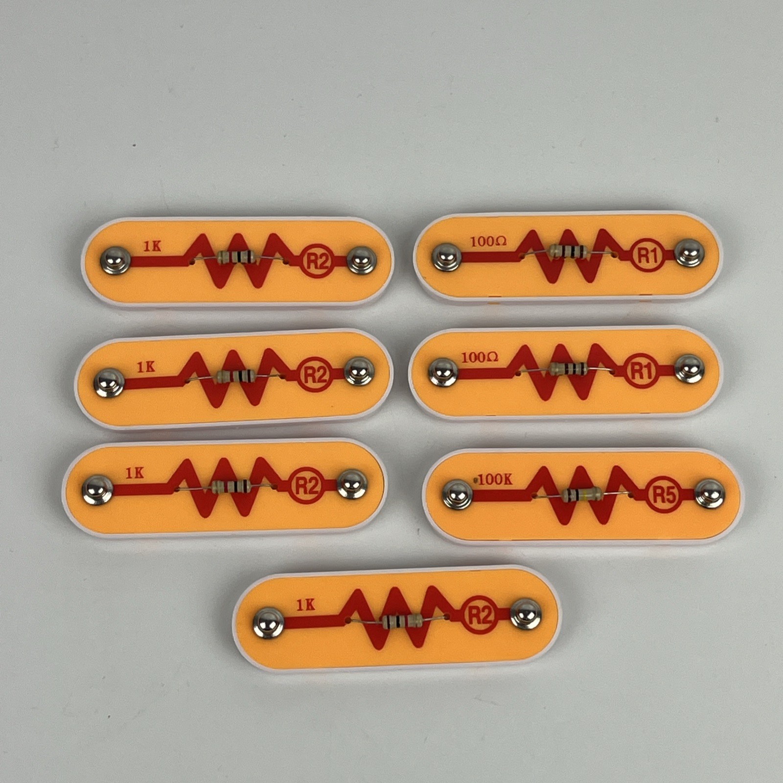 LOT of 7 R1 R2 R5 Elenco Snap Circuits Resistors
