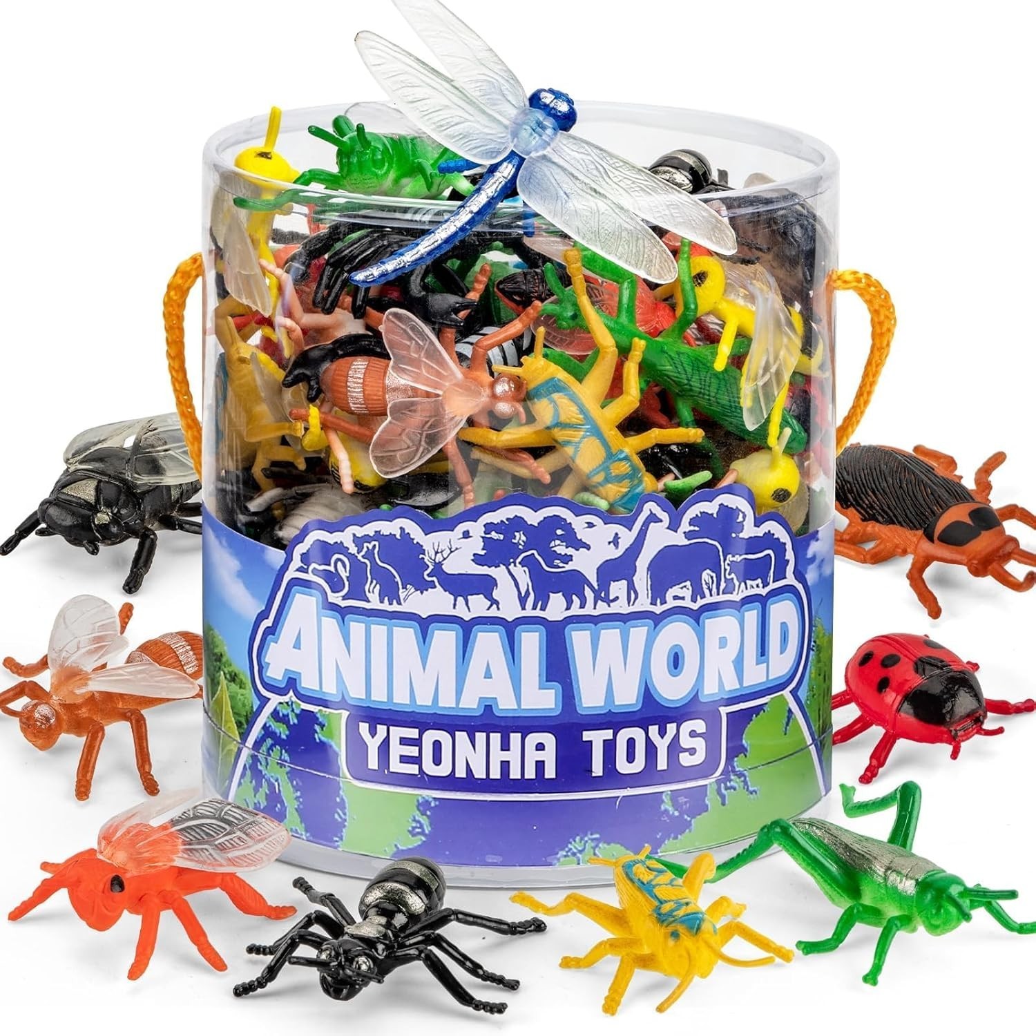 60 Piece Mini Insect Toys with Gift Box, Plastic Bug Figure for Kids, Fake Bug