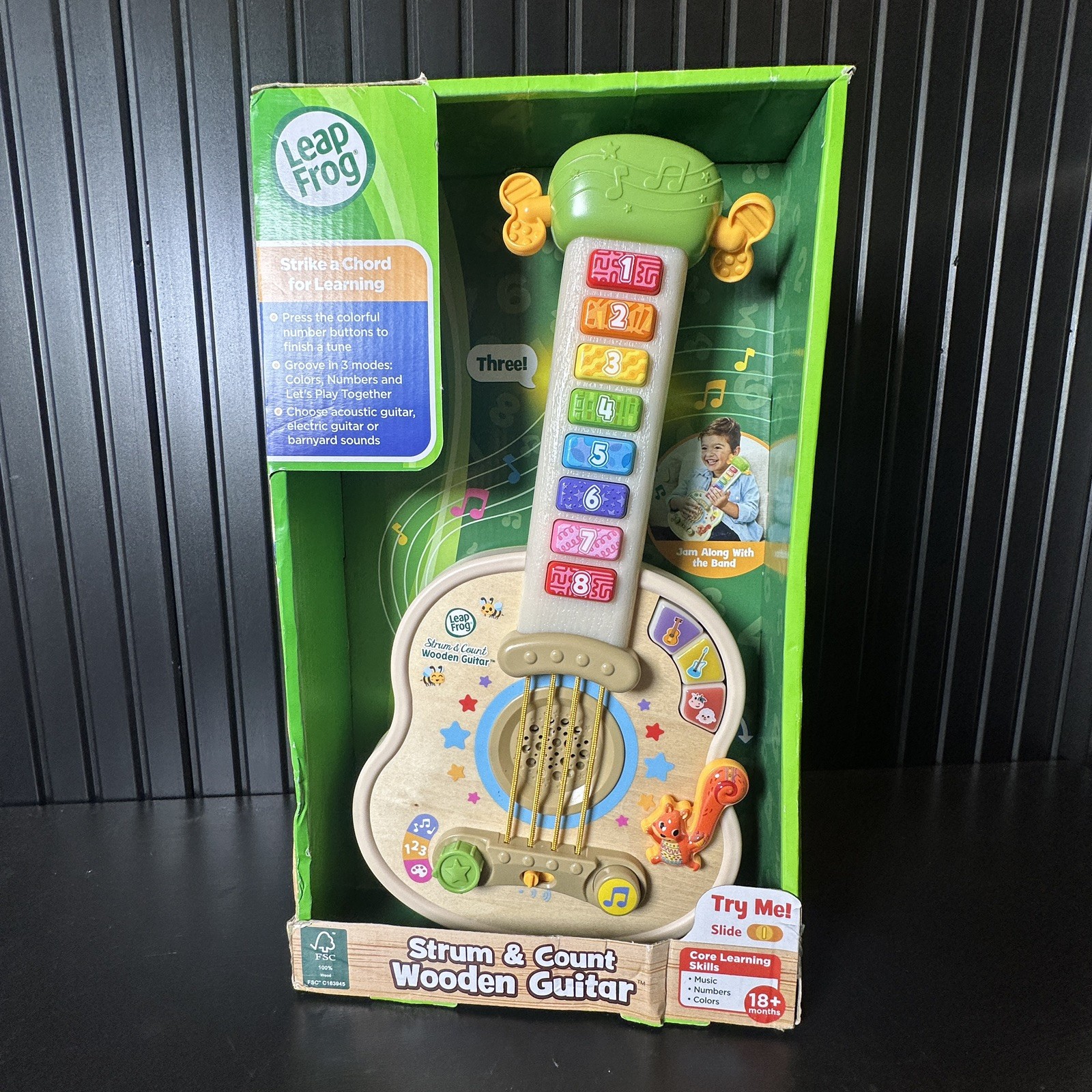 NEW LeapFrog Strum & Count Wooden Guitar for kids girls & boys
