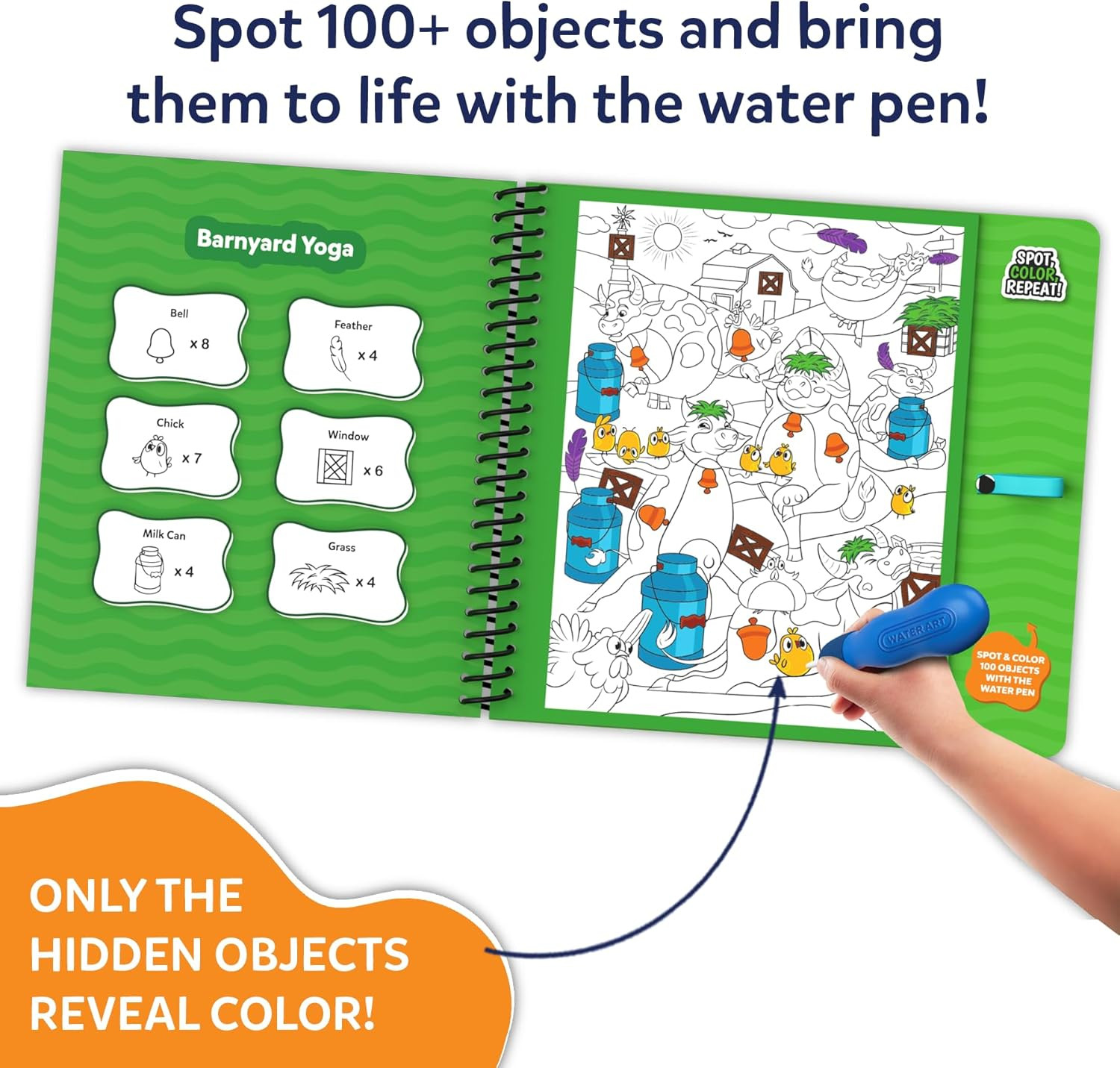 Reusable Search & Find Book – Water Spotter, Mess-Free Paint with Water Kit, …
