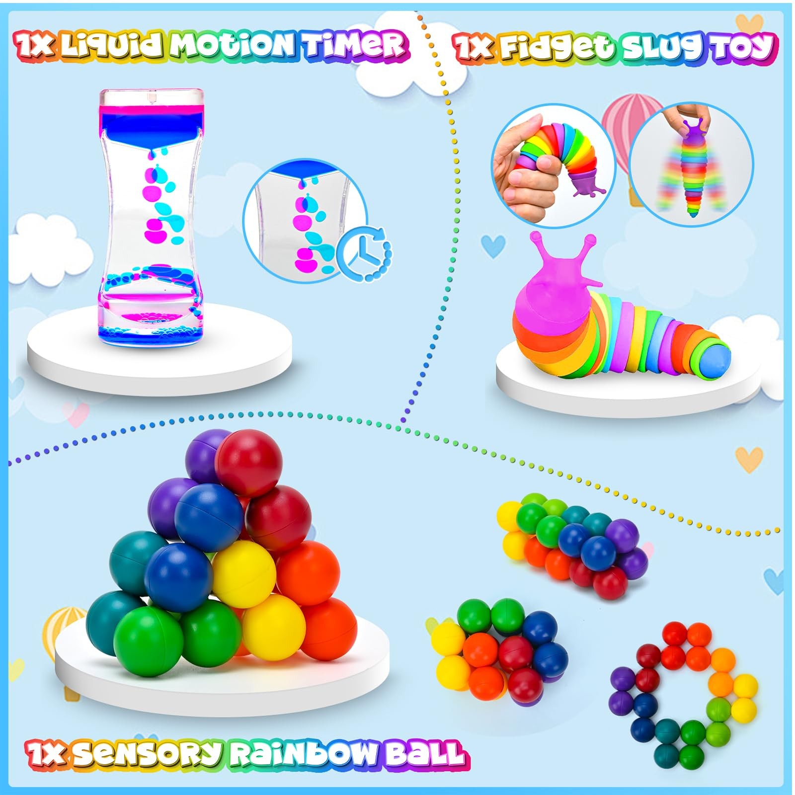 Dr.Kbder 15 Pack Fidget Toys Sensory Stress Relief Kids Adults Gift Bundles Set