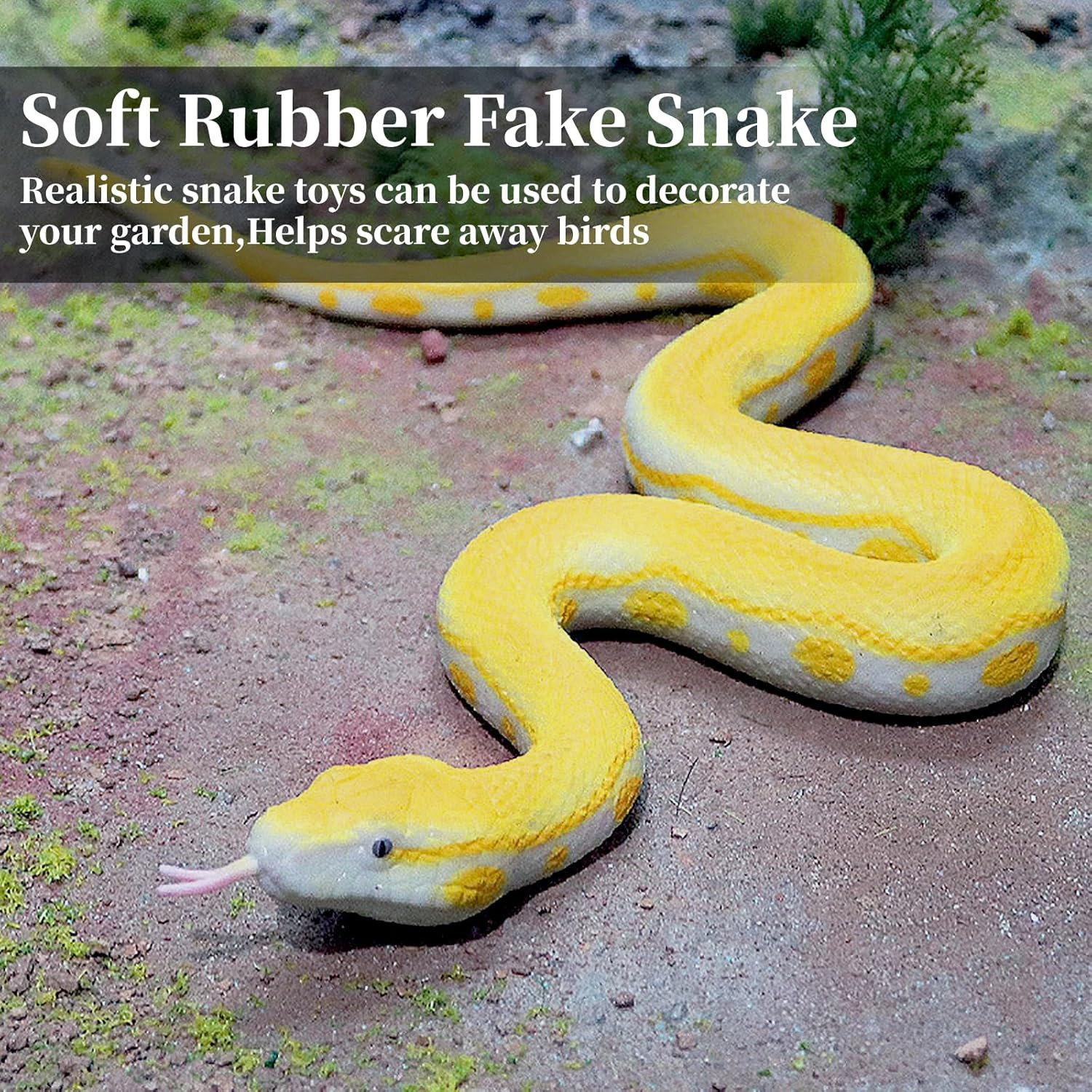 Realistic Fake Snakes Toy Soft Rubber Snake Realistic Keep Birds and Squirrels A