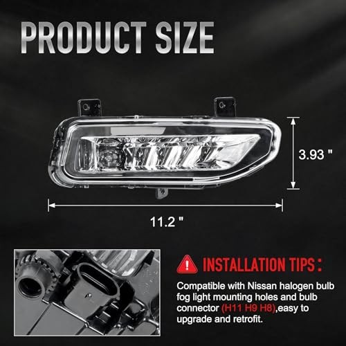 LED Fog Lights Compatible with SENTRA 2020-2022, FRONTIER 2022 Fog 008left